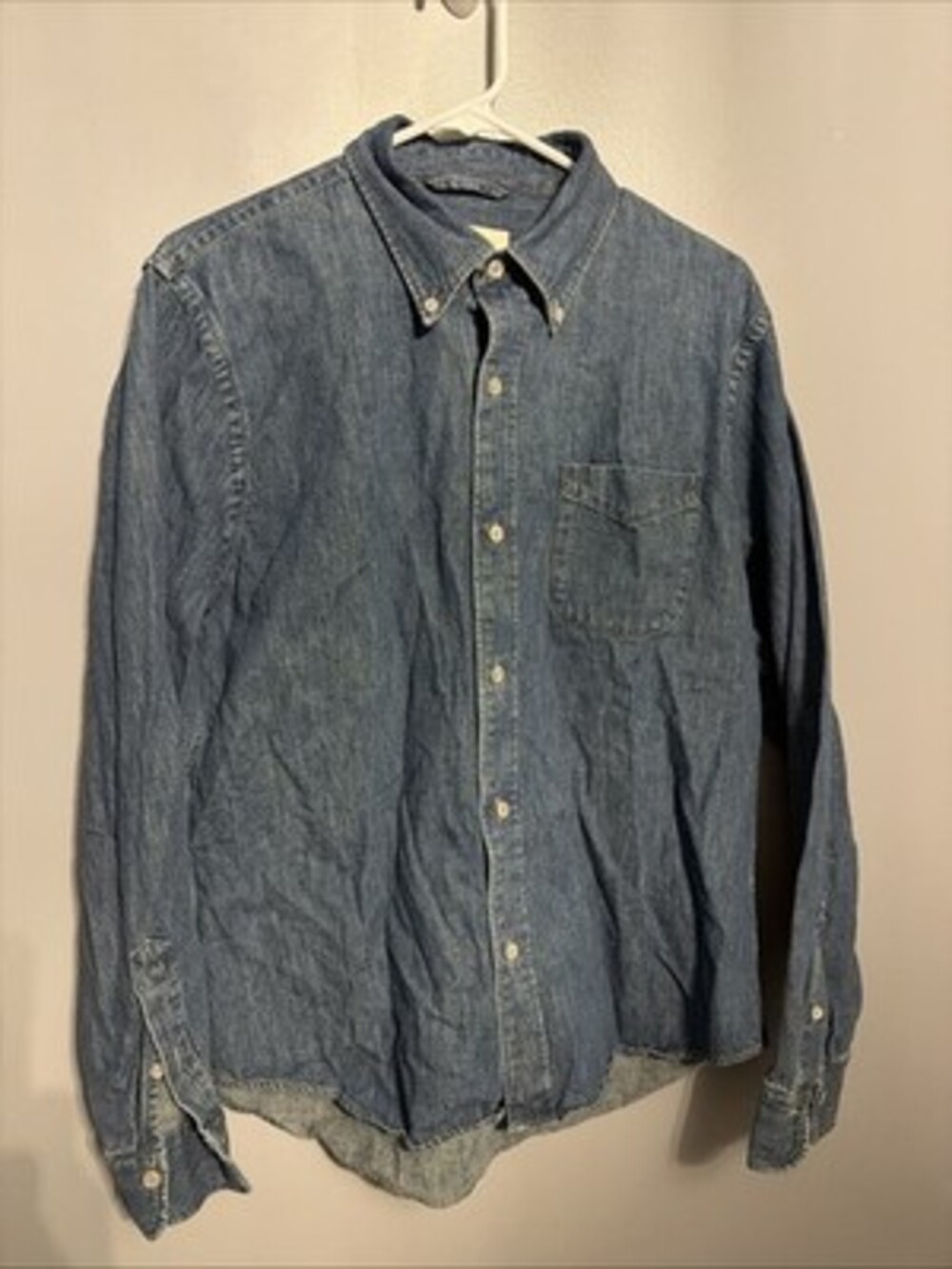Buck Mason Men’s Large Denim Vintage One-Pocket Shirt